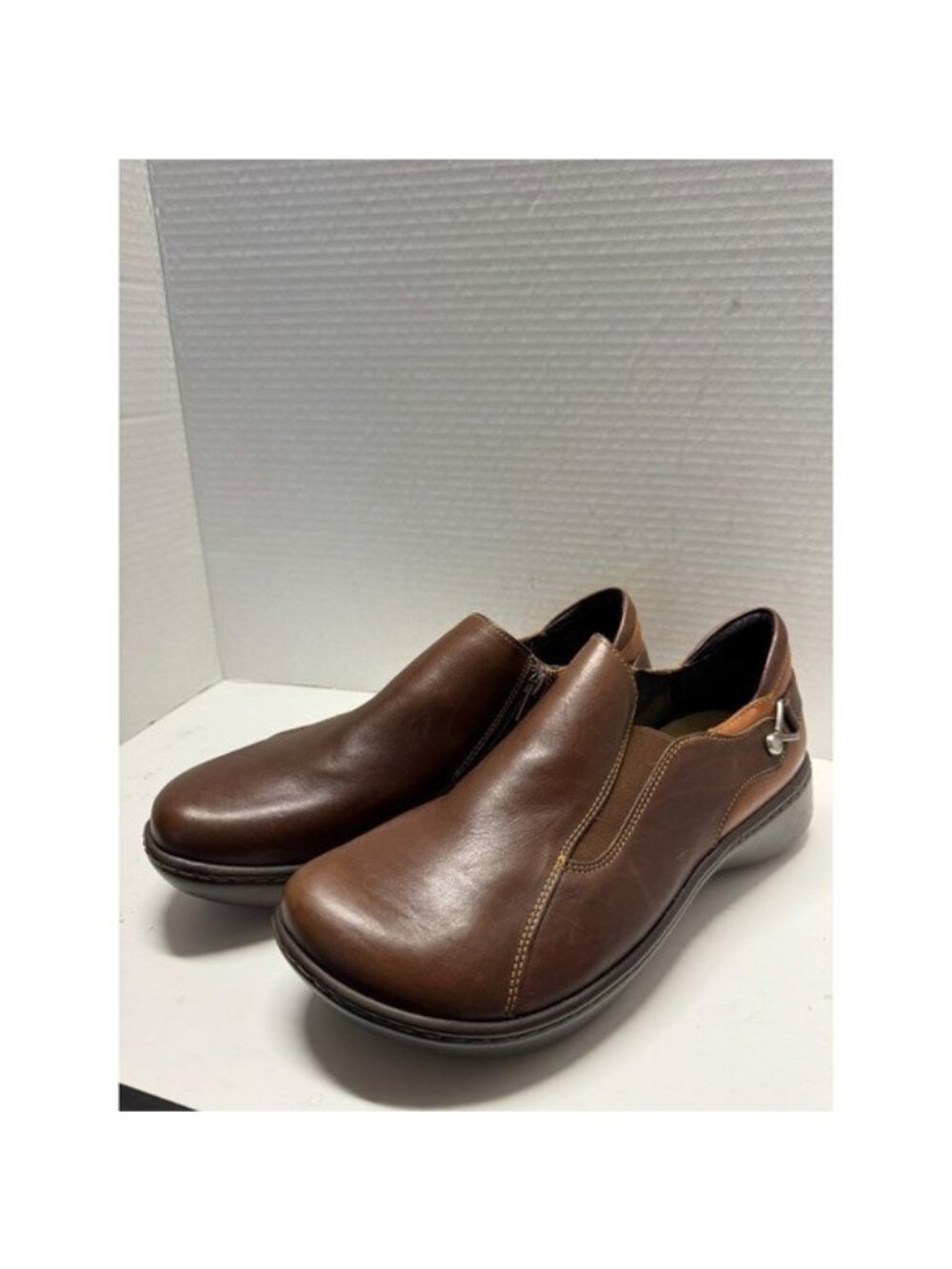 Naot Brown Leather Slip On Loafers Side Zip Comfort Shoes Size 42 11
